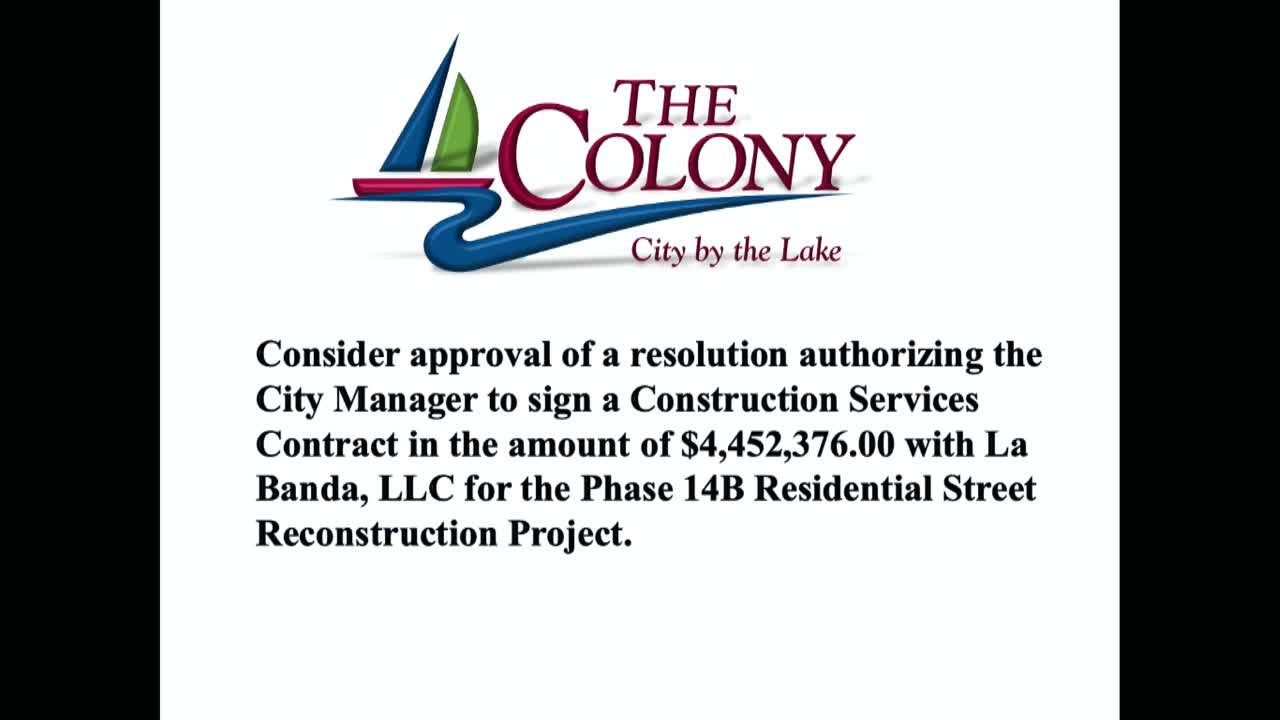 Council awards $4.45 million contract for Phase 14B residential street reconstruction
