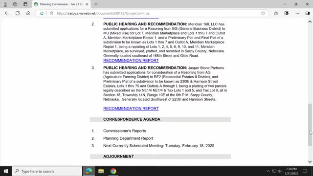 Commission recommends rezoning and preliminary plat for 230th & Harrison Street Estates (75 lots)