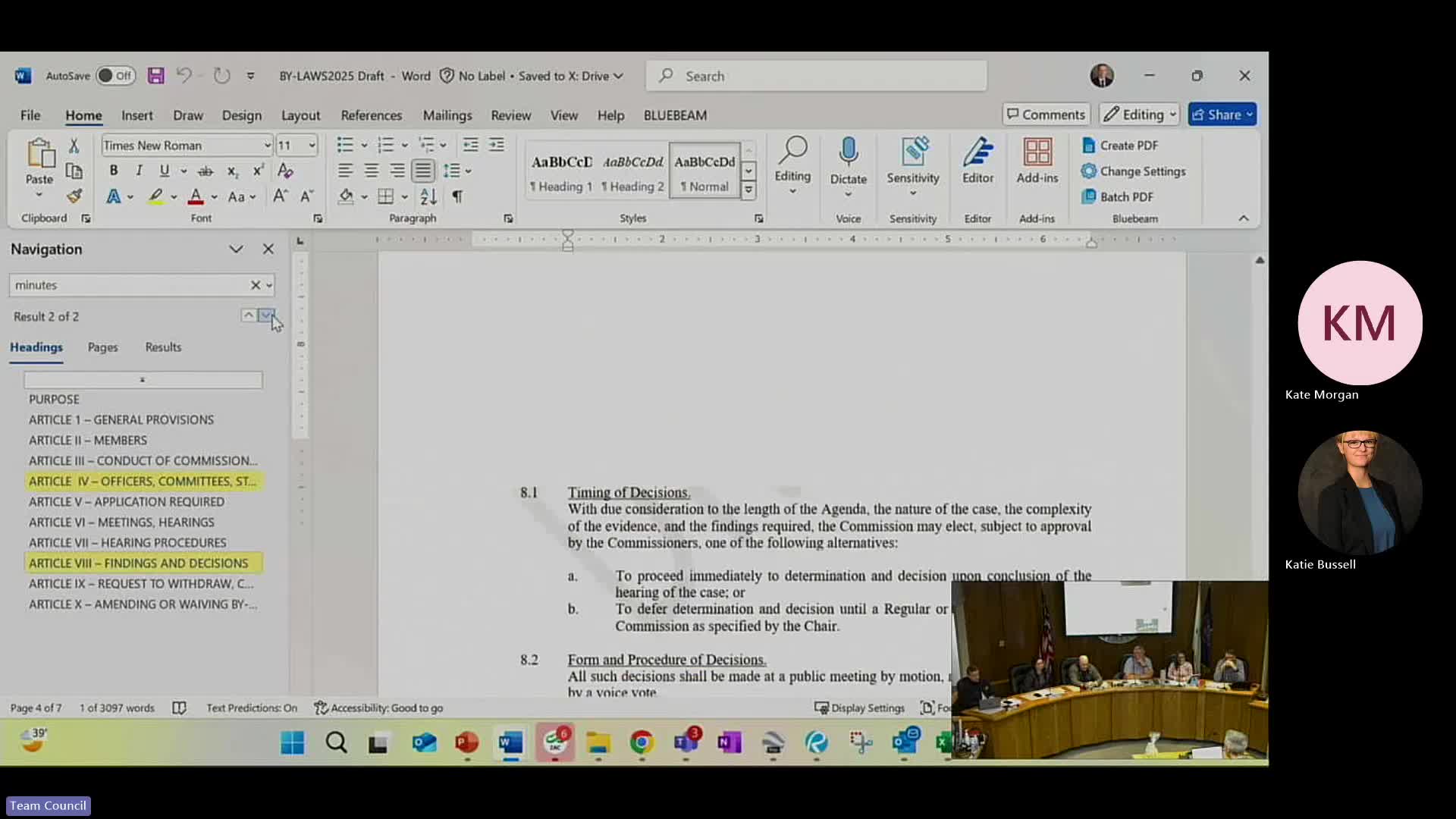 Planning commission approves bylaw amendments to make decisions final at vote and adds purpose language; forwards changes to City Council