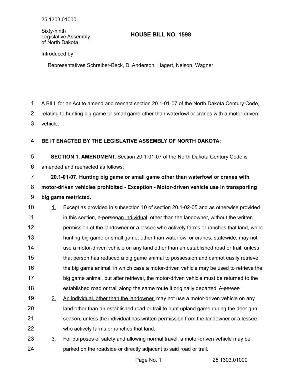North Dakota legislators propose new restrictions on motor vehicle hunting practices