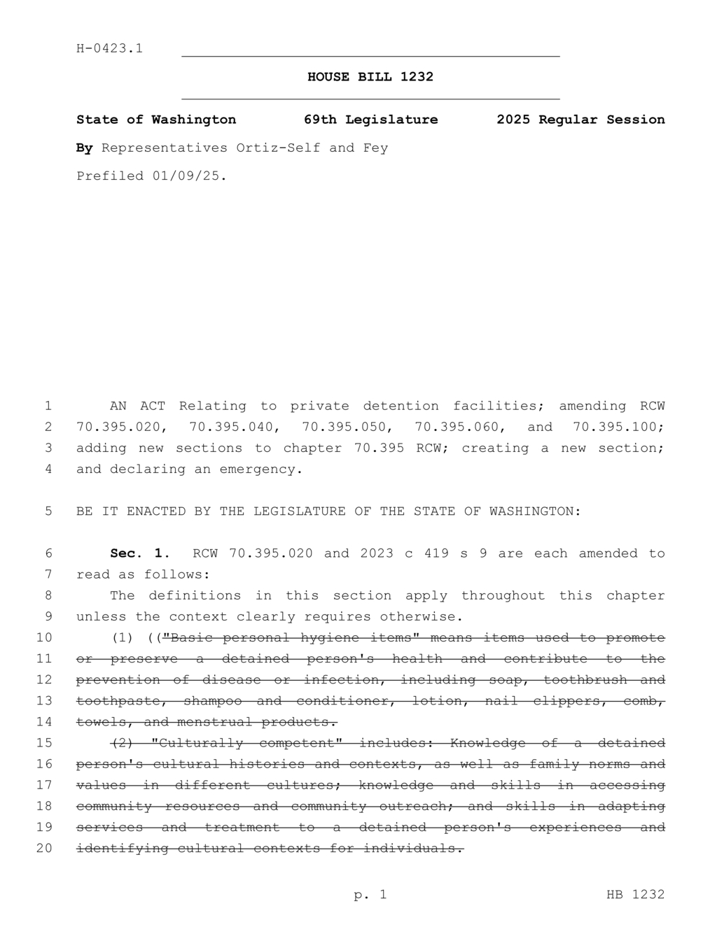 Washington health department mandates hygiene standards for private detention facilities