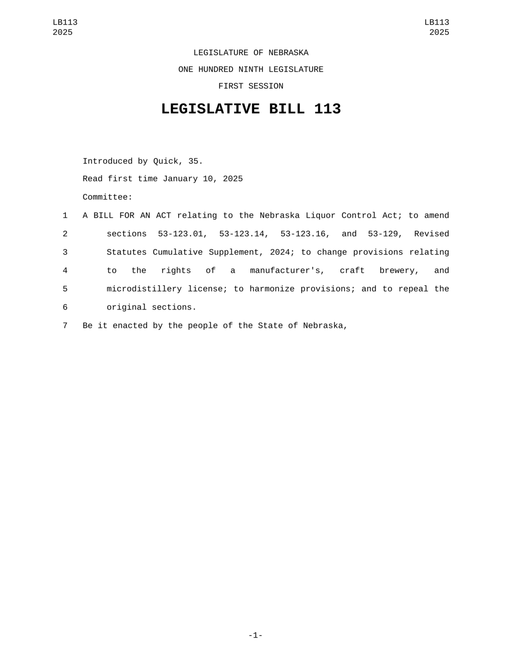 Nebraska legislature outlines self-distribution rules for craft breweries and microdistilleries