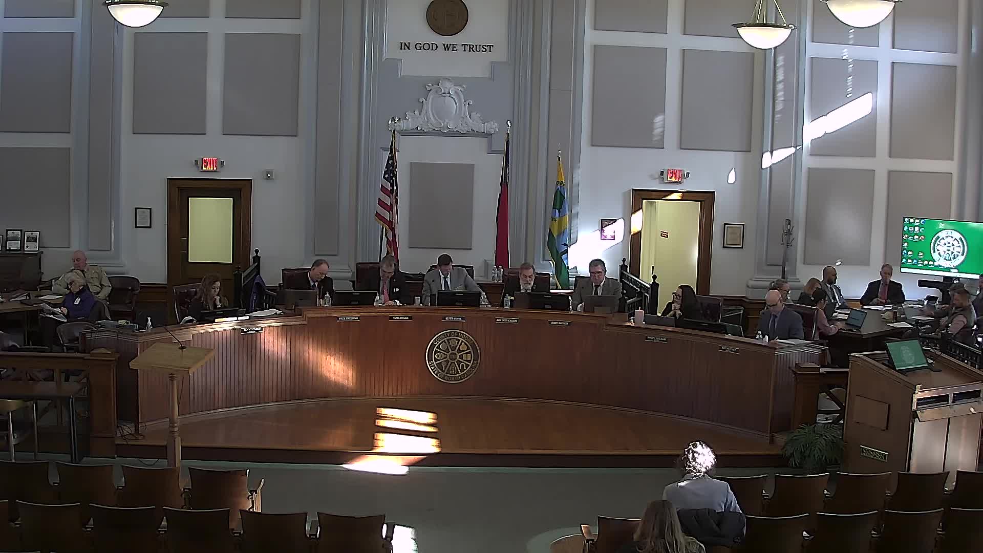Moore County commissioners approve public-hearing calls and local funding, OK courthouse change order