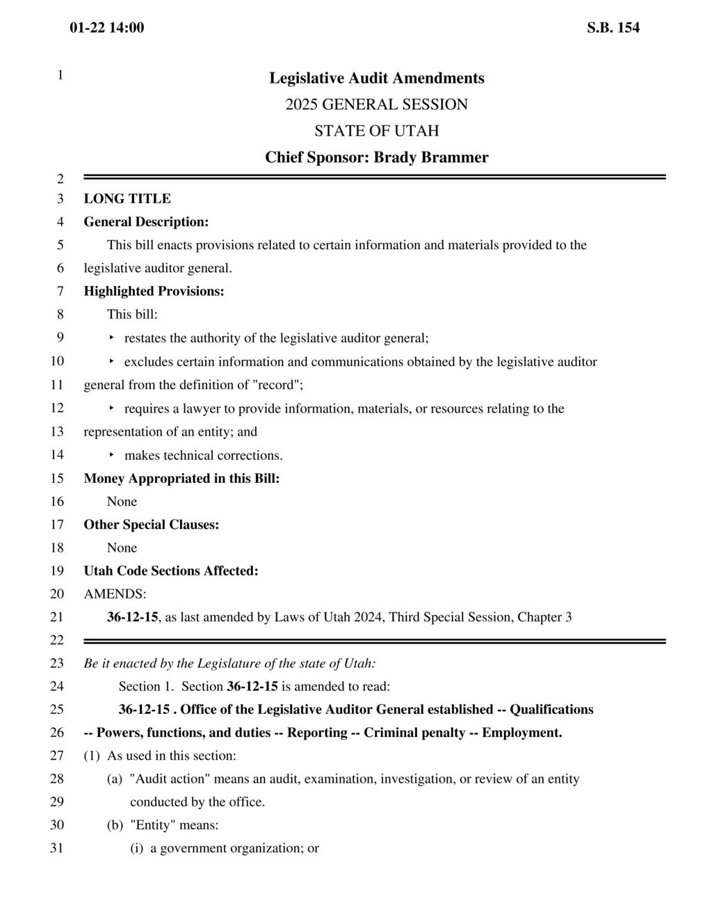 Utah establishes Office of the Legislative Auditor General to enhance financial oversight