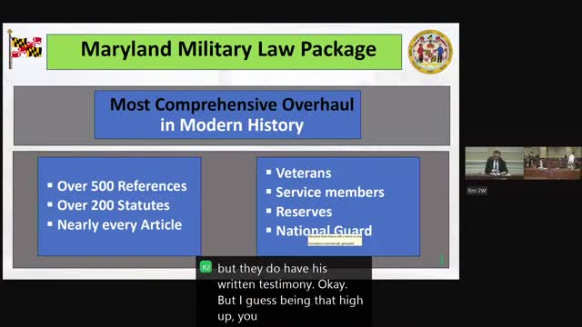 Maryland Senate advances historic overhaul of military laws to ensure equal treatment for service members