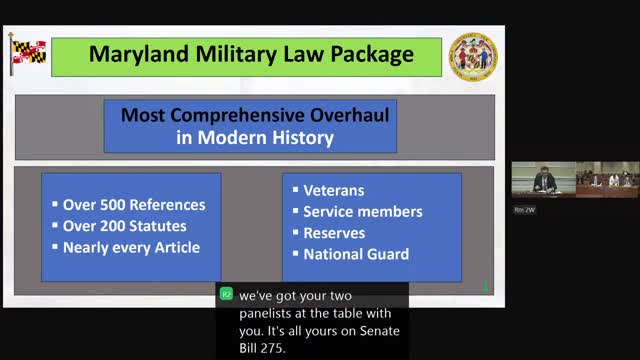 Senate Bill 275 would centralize, modernize Maryland military law to cover all eight uniformed services