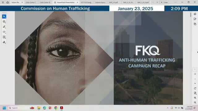 Staff reports on wide‑reach anti‑trafficking media campaign and federal incident data