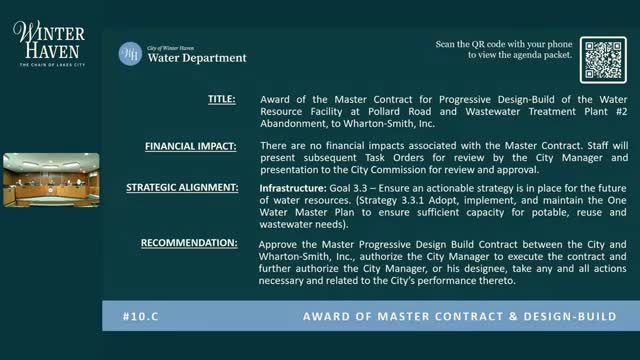 Winter Haven advances master design-build framework for major wastewater upgrades