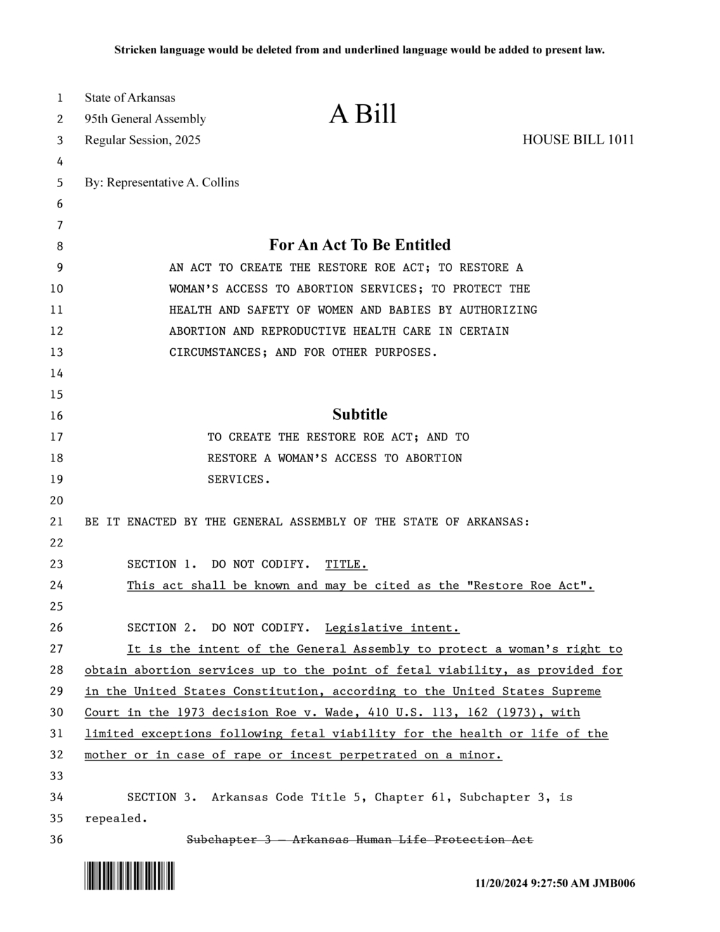 Arkansas amends abortion laws allowing exceptions for rape and incest in minors