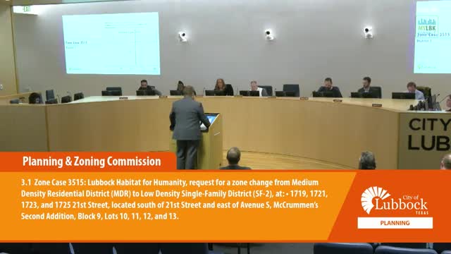 Planning commission OKs rezoning for Lubbock Habitat for Humanity site; heads to city council