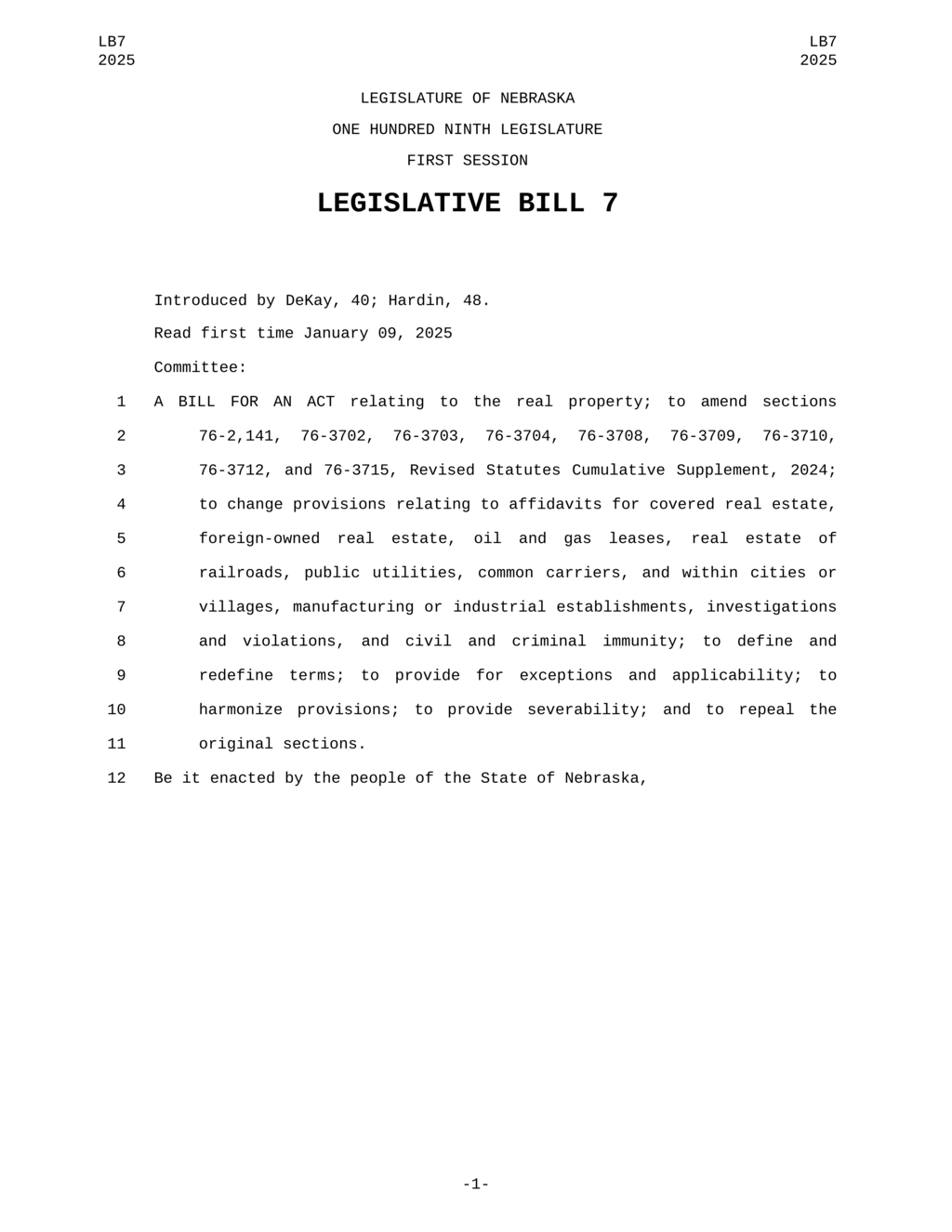 Nebraska enacts restrictions on foreign real estate ownership starting January 2025