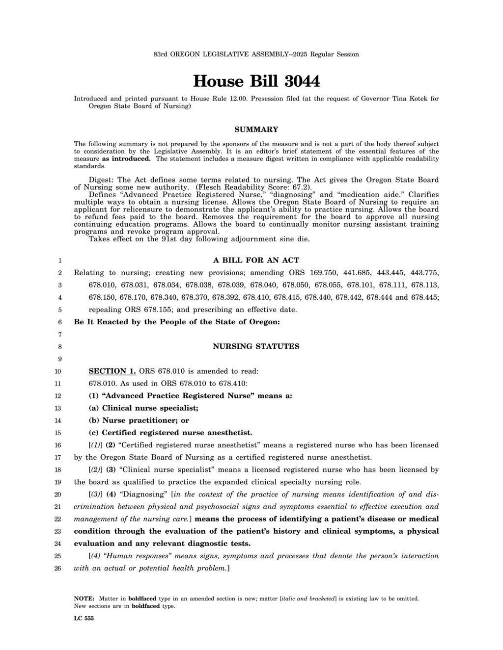 Oregon Nursing Board proposes stricter evaluations and renewal requirements for nursing licenses