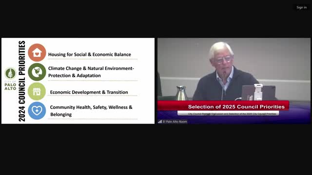Palo Alto council adopts four priorities for 2025, creates committees to carry them out