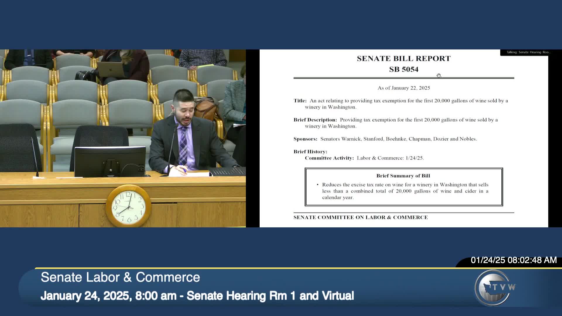 Washington Senate considers tax relief for small wineries amid industry struggles