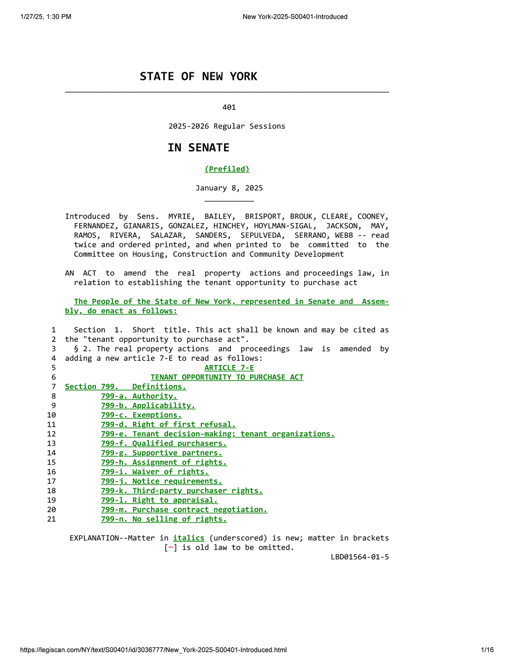 New York's Tenant Opportunity to Purchase Act grants tenants rights to buy rental properties