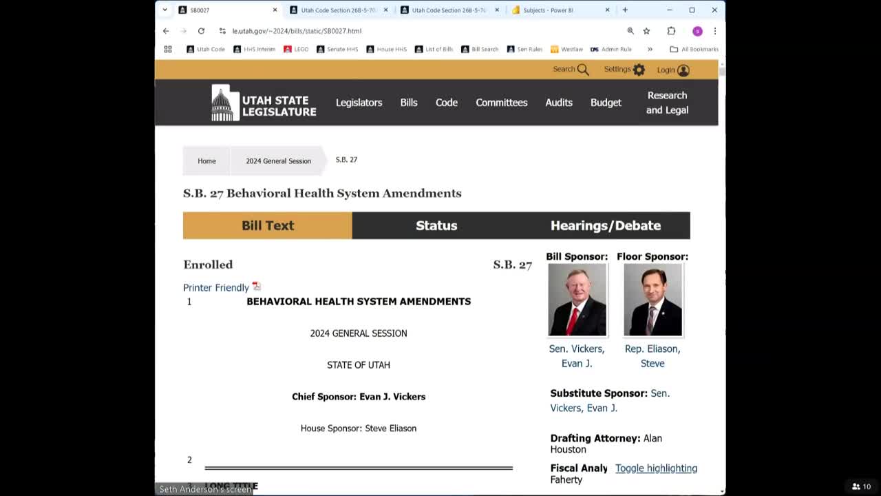 Utah legislative committee adopts behavioral health commission recommendations, trims two funding requests