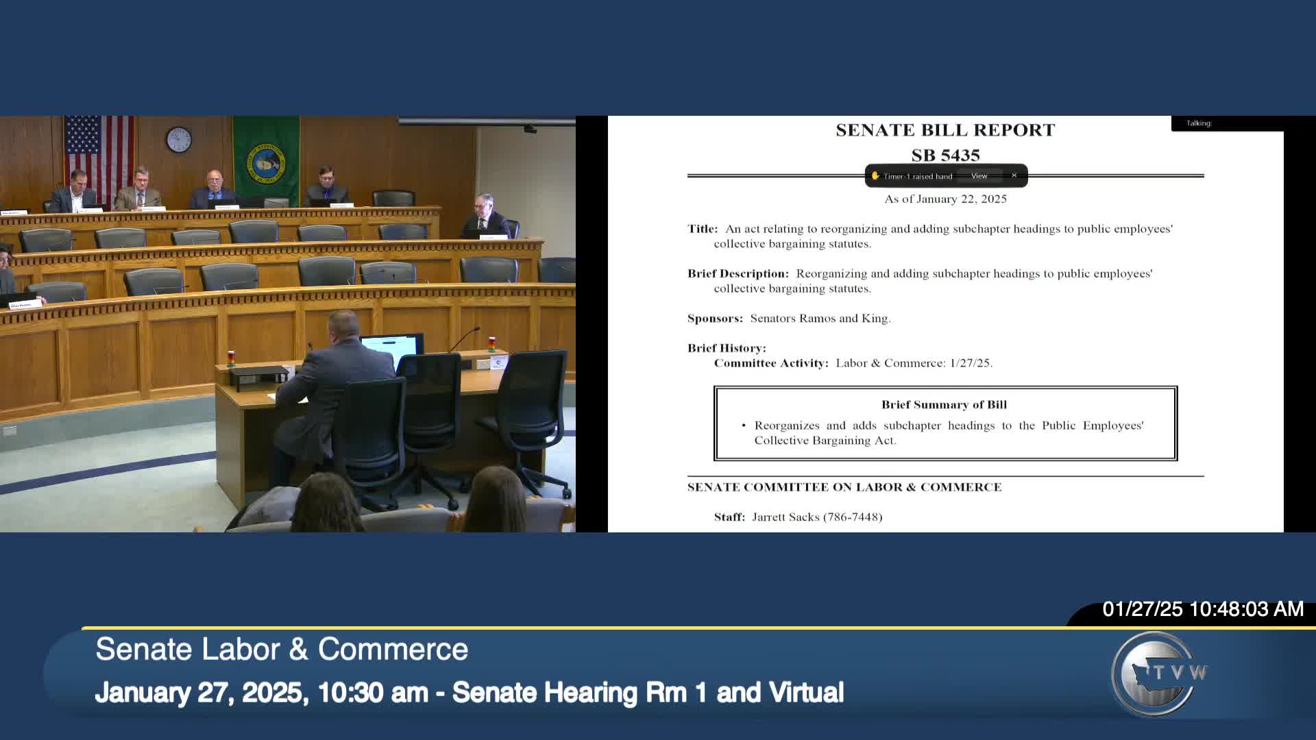 Committee hears bill to reorganize Public Employees Collective Bargaining Act