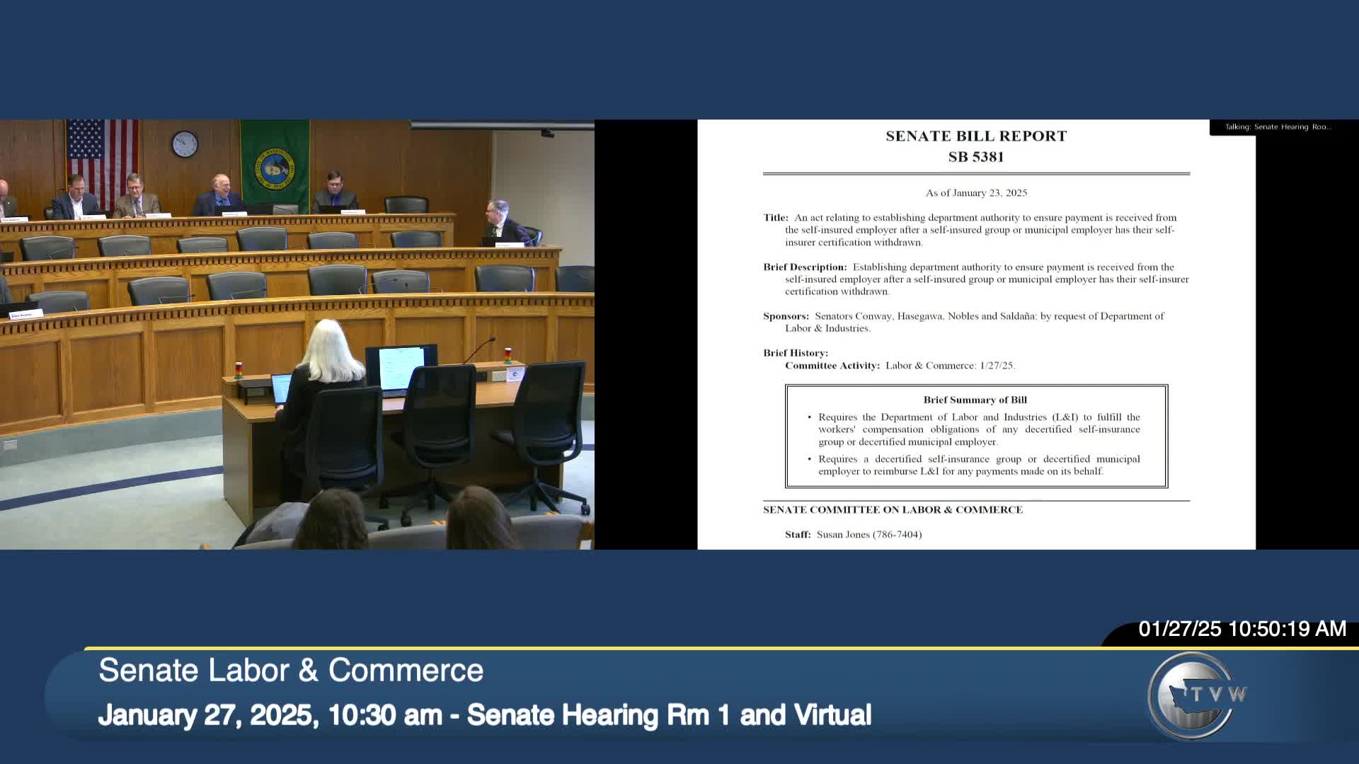 Committee hears bill to let L&I administer claims after self-insurer decertification