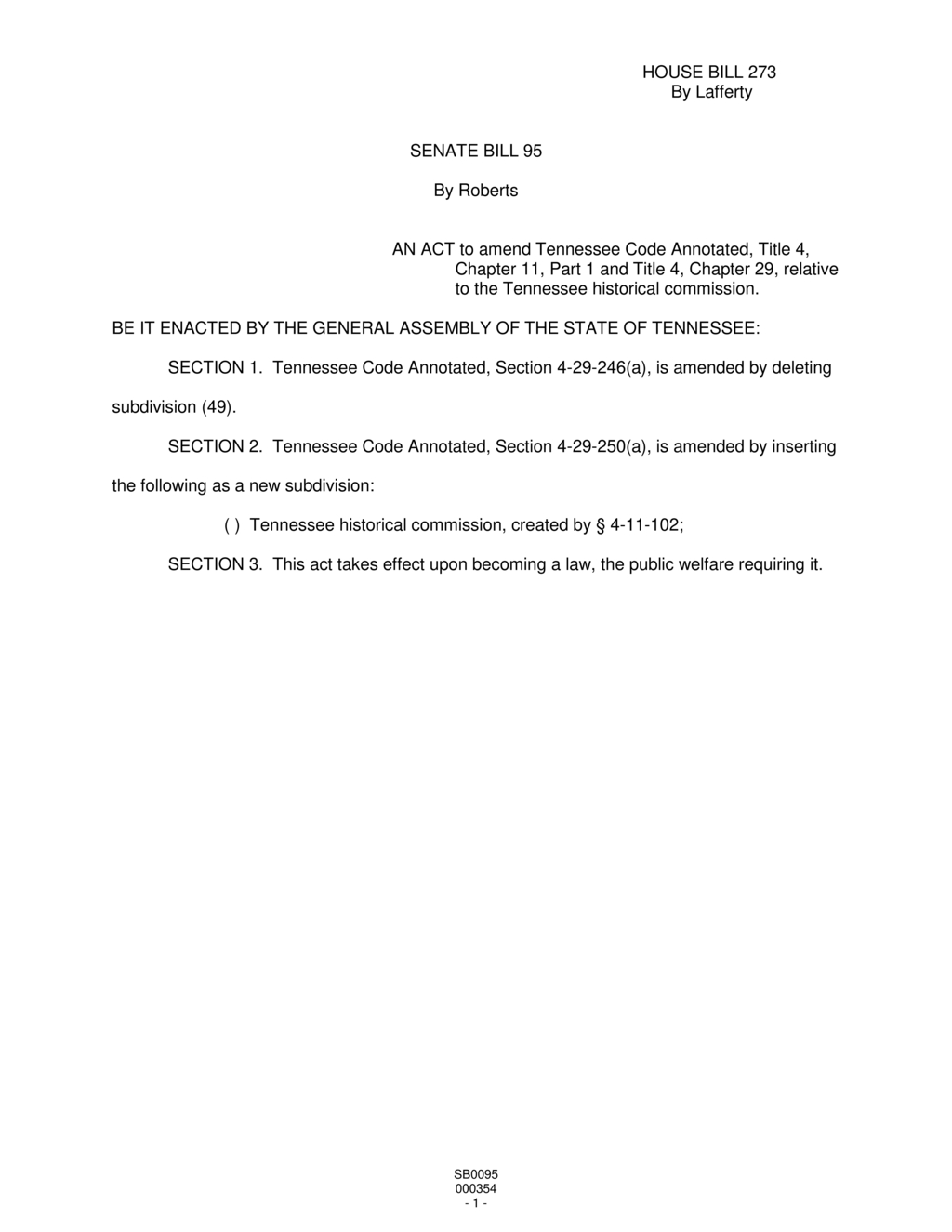 Tennessee General Assembly amends historical commission regulations with new legislation