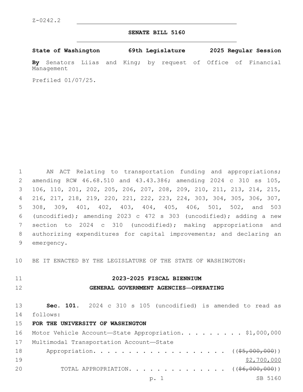 Washington allocates $882M for statewide transportation infrastructure and safety projects