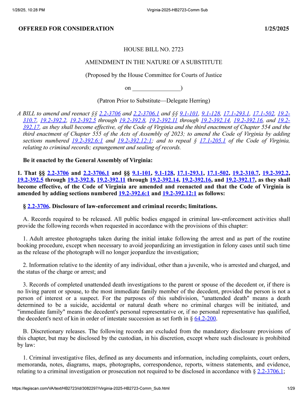 Virginia defines roles and regulations for law enforcement and private police departments