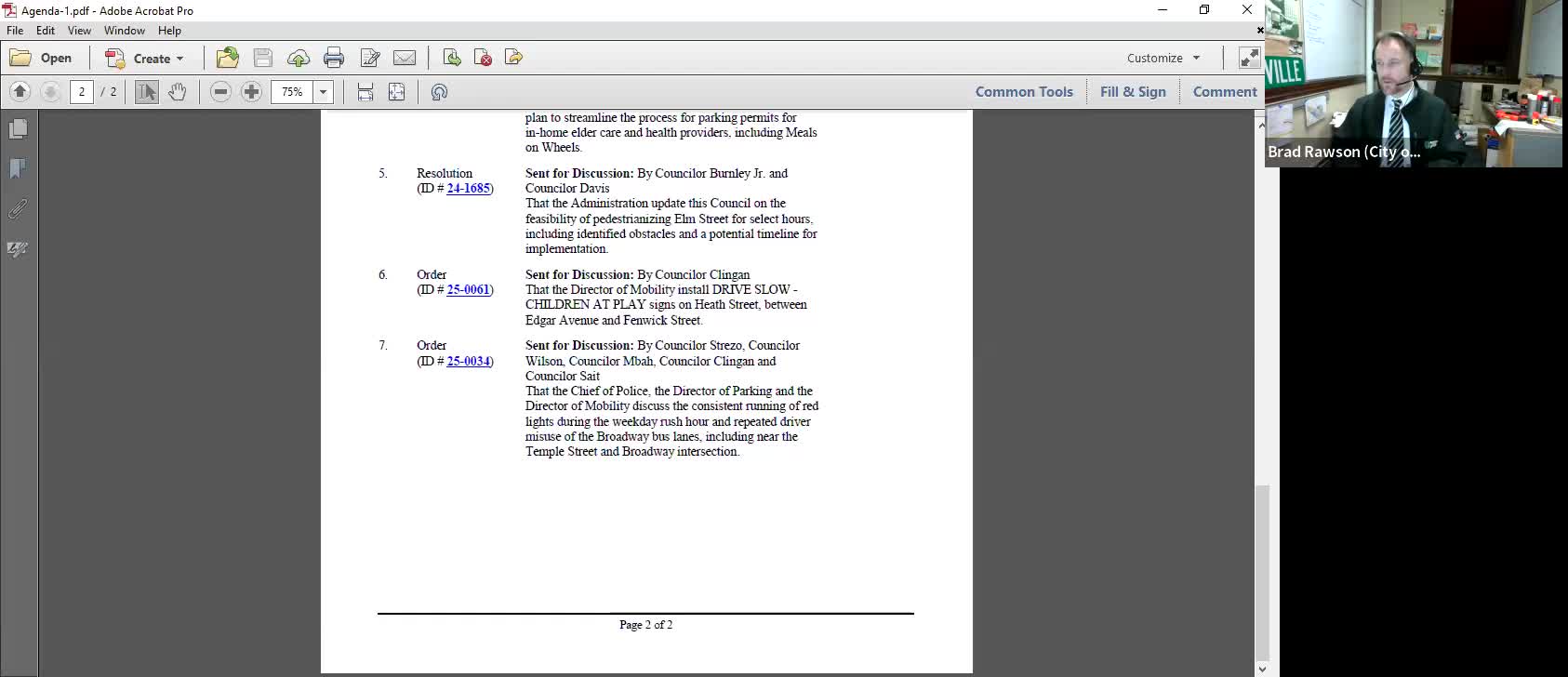 City to study red‑light running, bus‑lane misuse on Broadway; automated enforcement possibilities noted