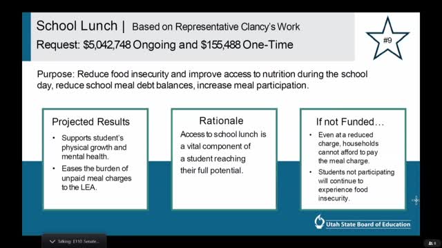 Committee Weighs $5M School‑Lunch Request as Members Raise Food‑Waste and Targeting Concerns