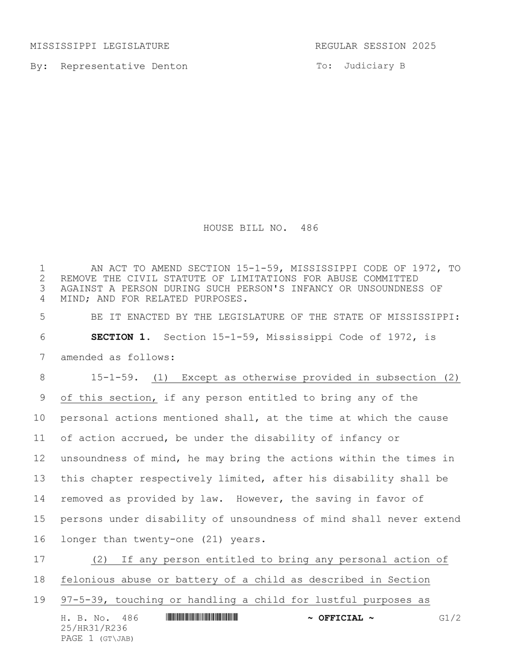 Mississippi Legislature eliminates statute of limitations for child-related sexual crimes