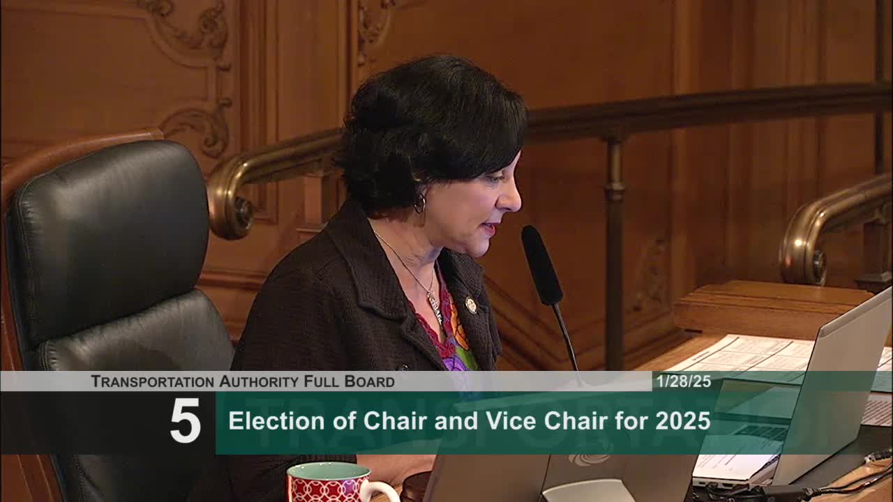 San Francisco Transportation Authority adopts 2024 annual report; Melgar elected chair, Sauter vice chair