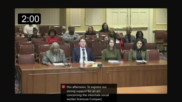 Senate bill would join interstate social‑work licensure compact to ease mobility and expand behavioral‑health workforce