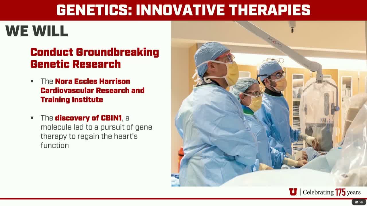 University of Utah unveils ambitious plans for gene therapy and housing scholarships