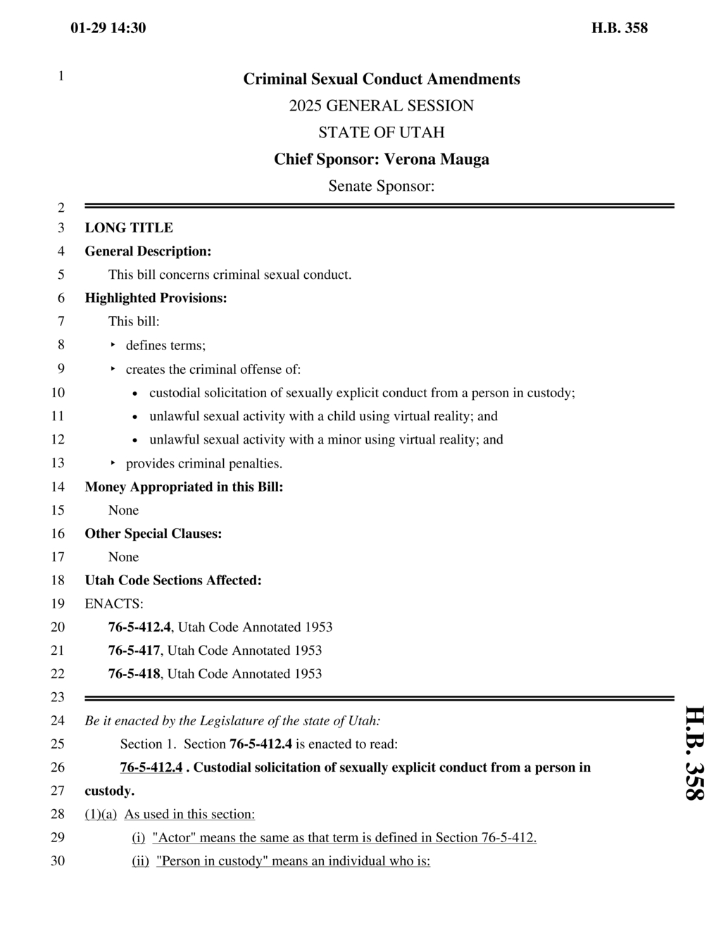 New law criminalizes custodial solicitation of sexually explicit conduct in Utah