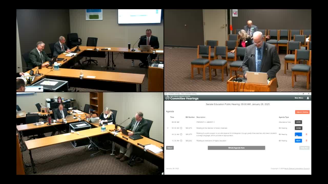 Committee hears bill to pilot K–3 foreign-language stipends; tables measure for further drafting