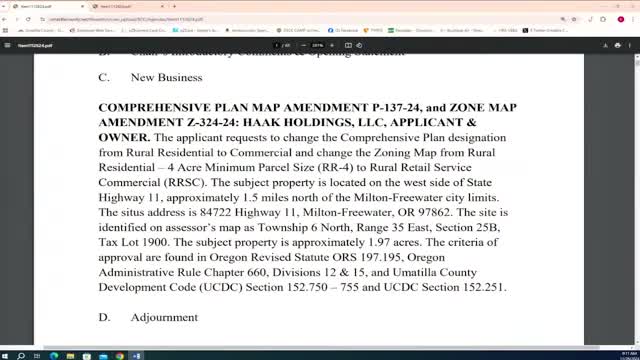 Umatilla County Commissioners to Decide on Controversial Zoning Change for RV Business