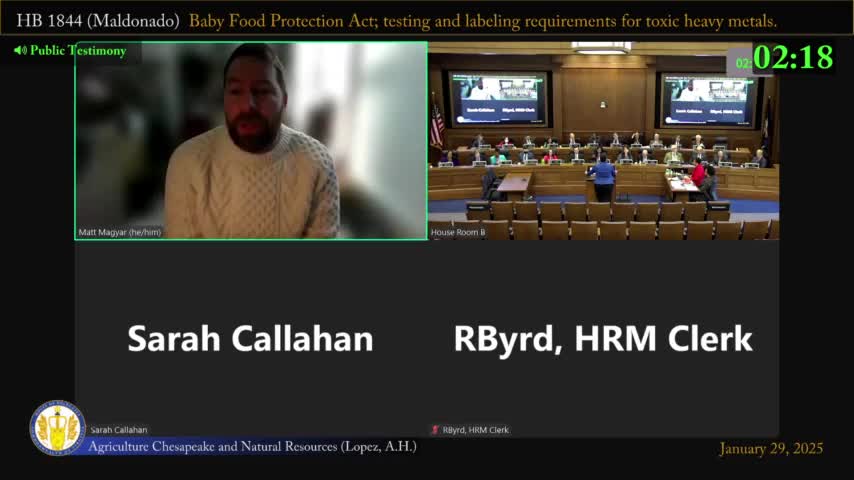 House Bill 1844 aims to protect children from harmful heavy metal exposure in baby food
