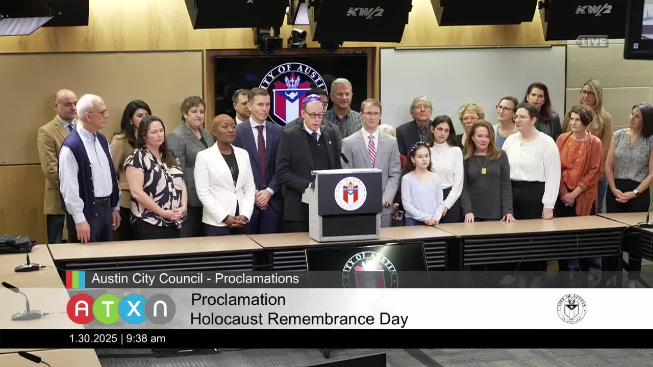 Austin City Council proclaims January 27 2025 as Holocaust Remembrance Day