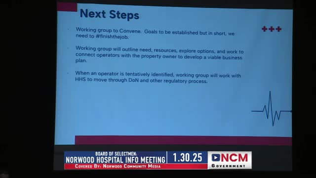 Norwood leaders rally for acute care hospital as community pressures state officials