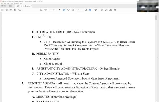Council approves $125,057.10 payment to contractor for water/wastewater work