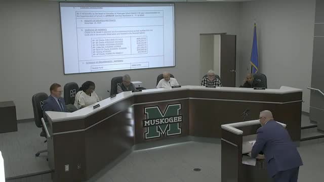 Muskogee district financial report: early ad valorem payments and federal claim boosted November revenue; $91,000 supplemental appropriation proposed