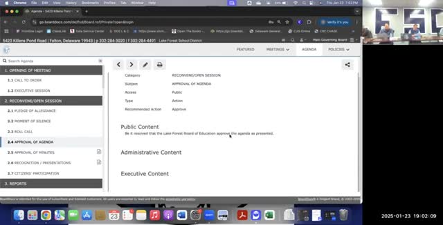 Board actions at a glance: Jan. 23, 2025 Lake Forest Board of Education meeting