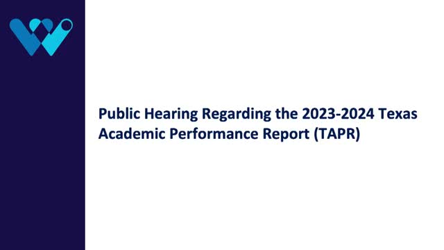 Waco ISD opens public hearing on 2023–24 Texas Academic Performance Report