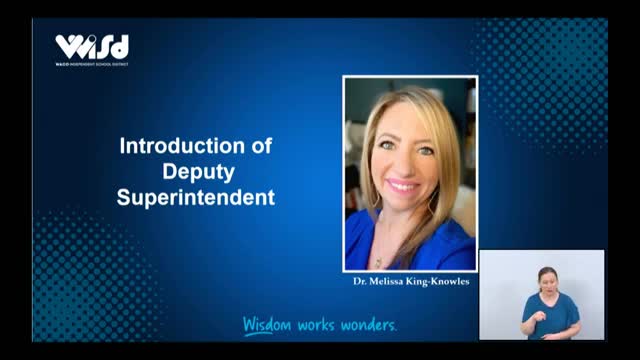 Waco ISD names Dr. Melissa King Knowles deputy superintendent; superintendent highlights community engagement work