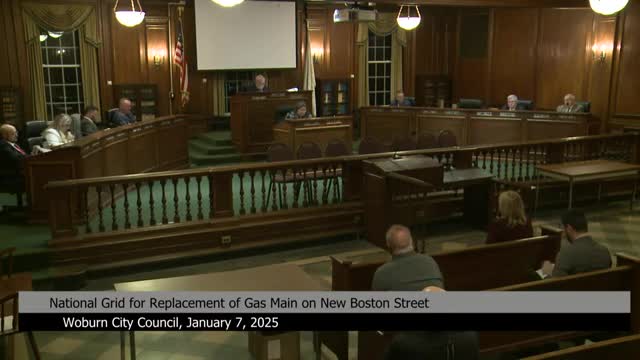 National Grid seeks gas-main relocation on New Boston Street; DPW superintendent says project not ready — public hearing continued