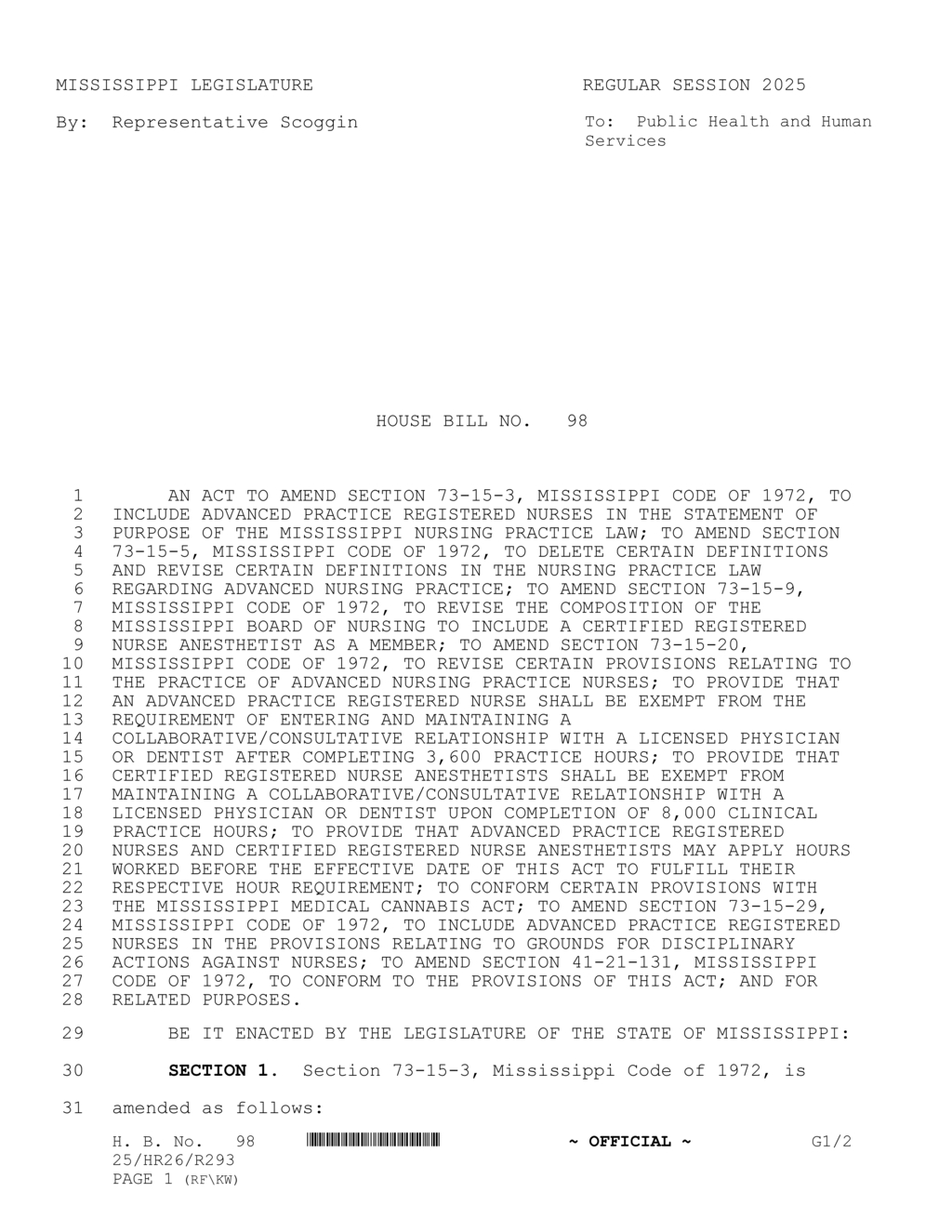 Mississippi Governor to fill nursing board vacancies following nurse association nominations