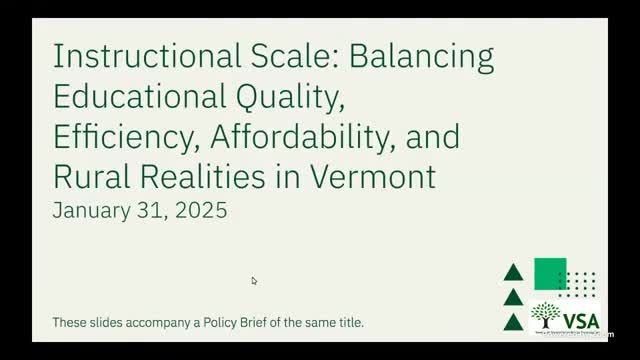 Vermont Superintendents discuss impact of school district size on educational quality