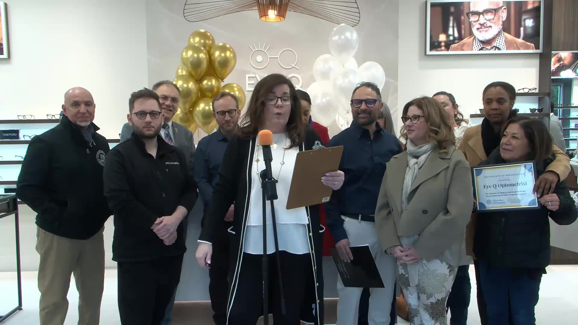 Mayor Yadira Ramos Herbert celebrates grand opening of flagship IQ Optometrists in New Rochelle