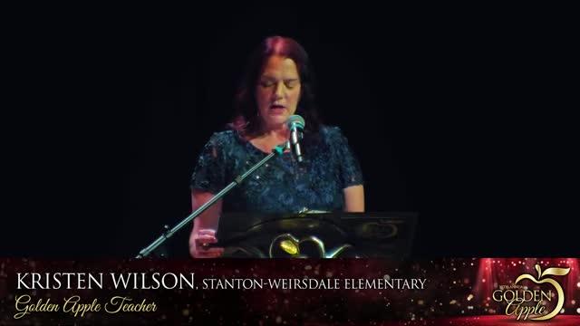 Miss Jacobs honored as Golden Apple Teacher of the Year for inspiring student voices