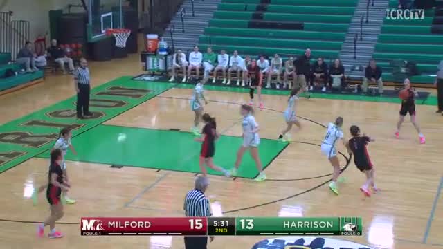 Milford Eagles edge Harrison with crucial late-game plays in thrilling basketball match