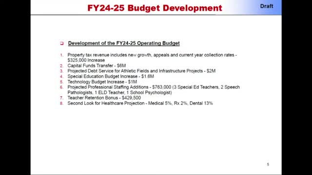Finance committee outlines $1.6M special education budget increase and upcoming bond issue
