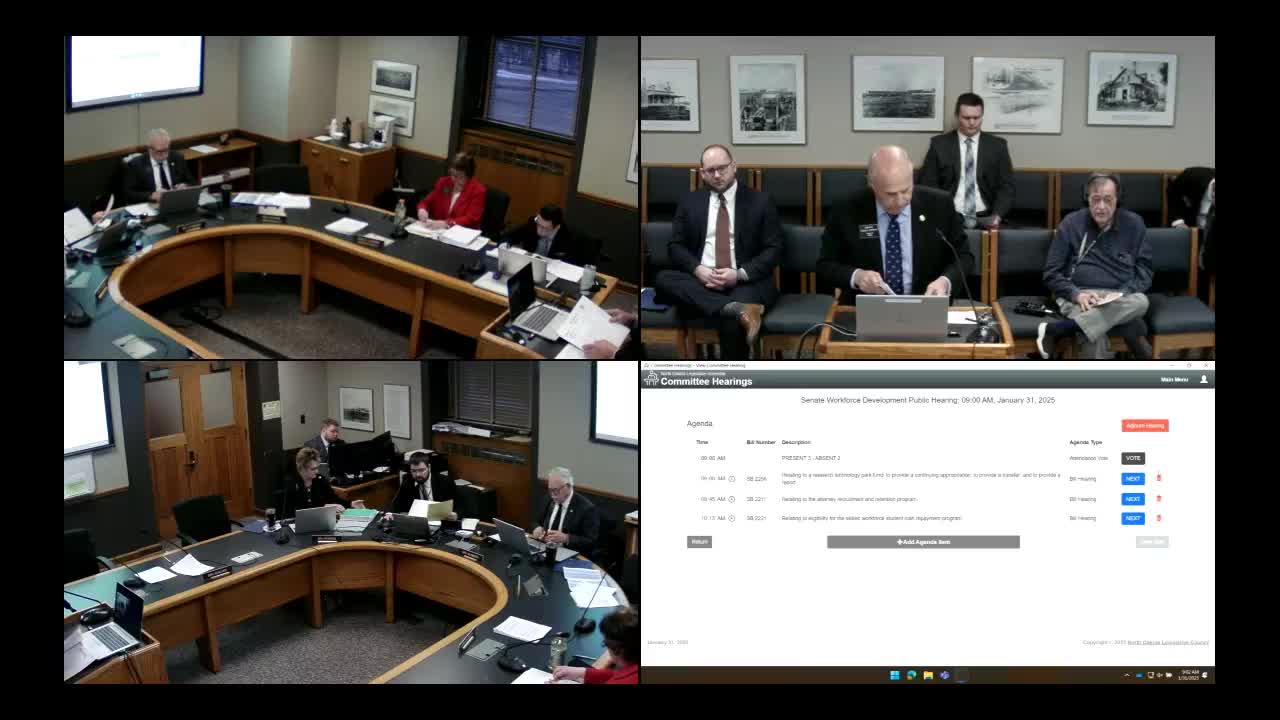 Senator Sarvaj presents North Dakota's $20 million technology park bill to expand innovation